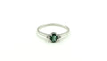 Oval Emerald Solitaire Ring with Diamond Accents – 925 Sterling Silver, 18K White Gold Vermeil