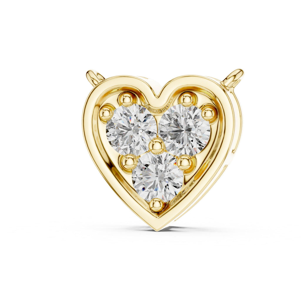 Moissanite Trio Heart Pendant Necklace – 925 Sterling Silver, 18K Gold Vermeil