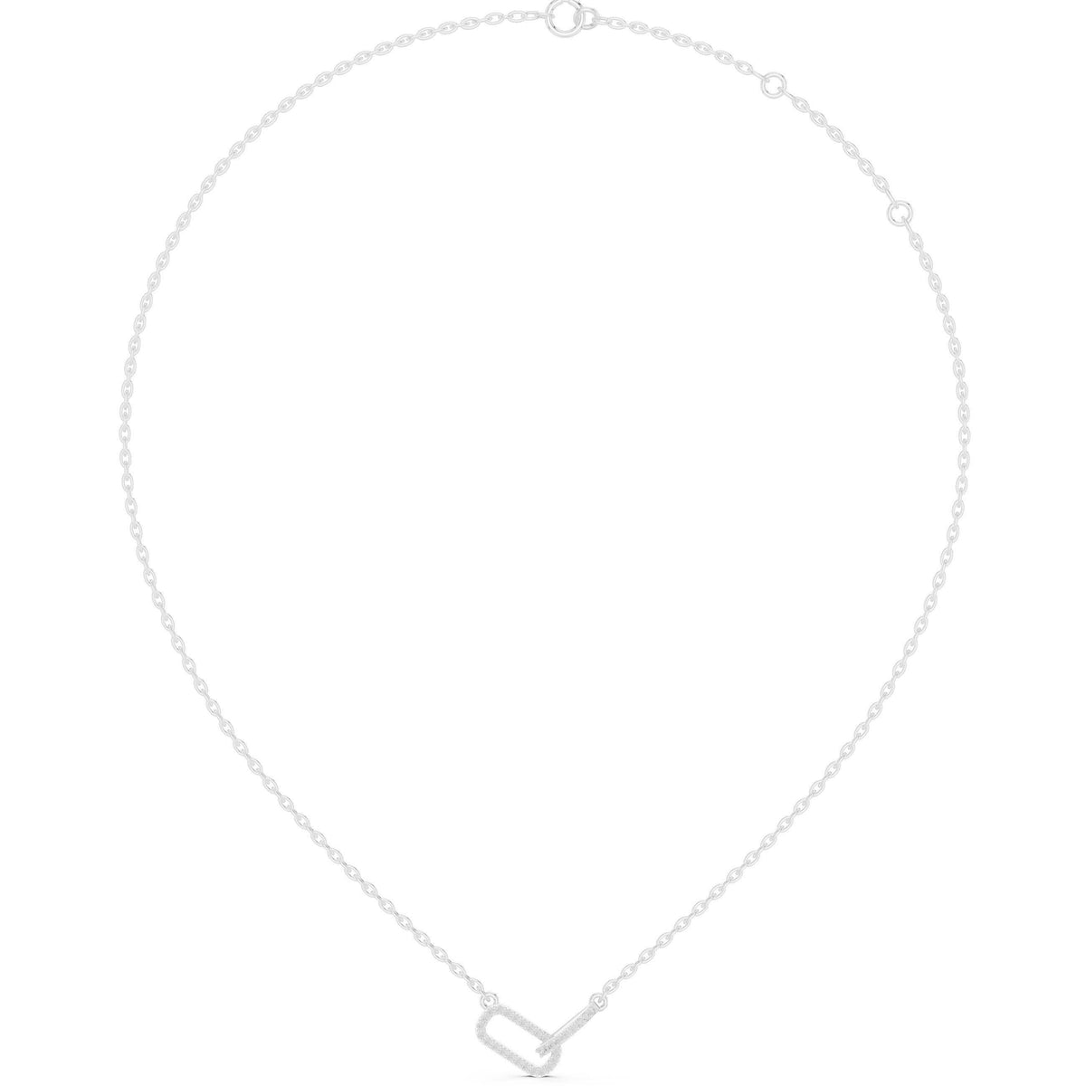 Moissanite Pavé Paperclip Bar Necklace – 925 Sterling Silver, 18K Gold Vermeil