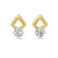 Round Moissanite Open Kite Stud Earrings – 925 Sterling Silver, 18K Gold Vermeil