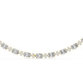 Round & Oval Moissanite Tennis Necklace – 925 Sterling Silver, 18K Gold Vermeil