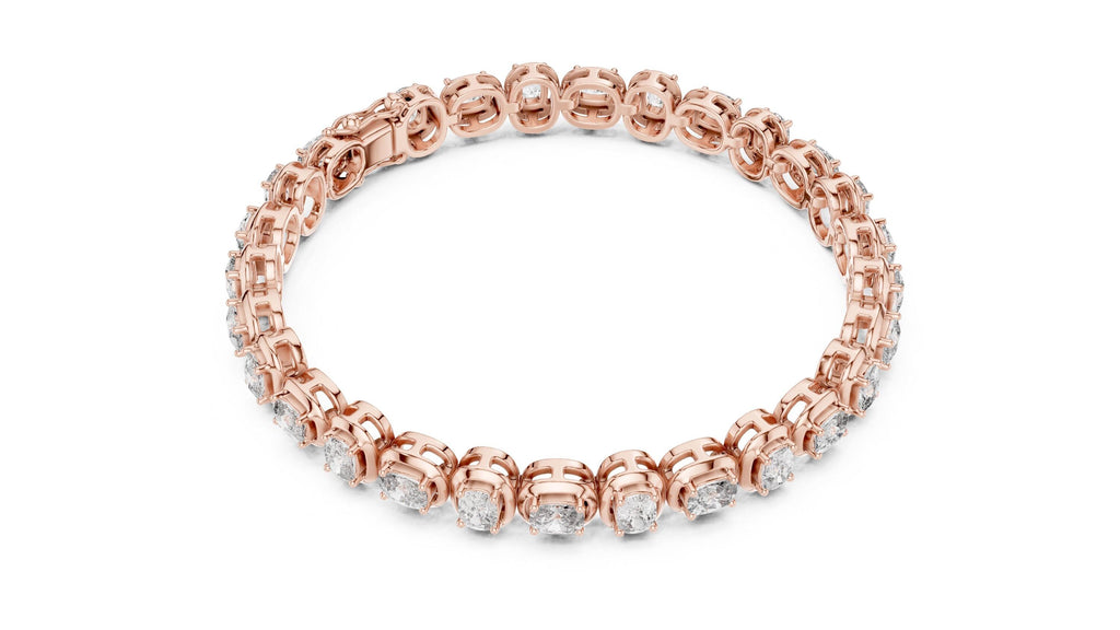 3x4mm Cushion Moissanite Tennis Bracelet – 925 Sterling Silver, 18K Gold Vermeil
