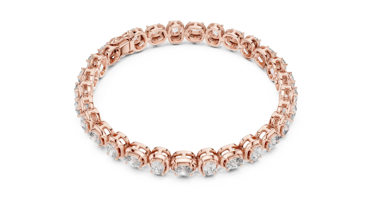 3x4mm Cushion Moissanite Tennis Bracelet – 925 Sterling Silver, 18K Gold Vermeil