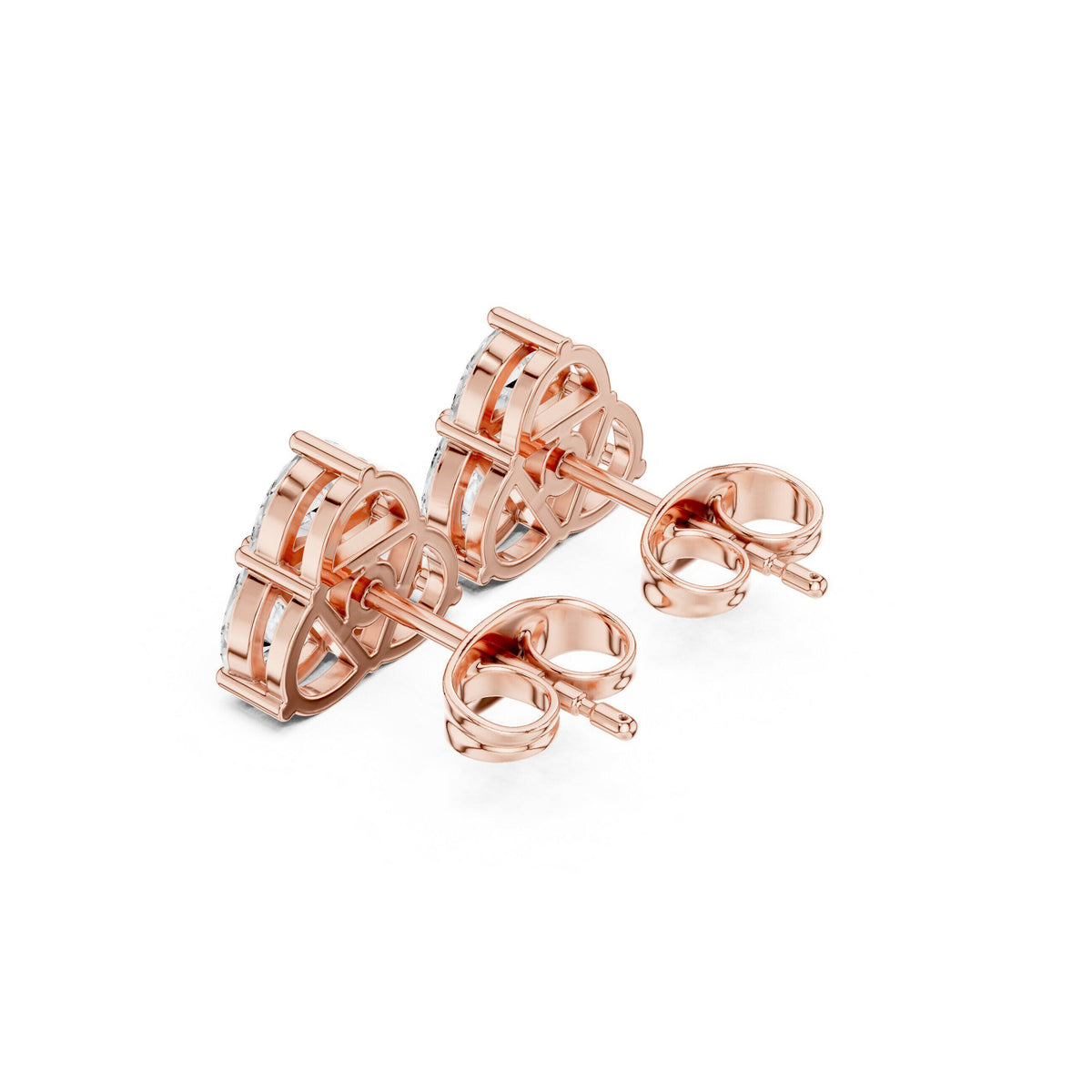Moissanite Triangle Cluster Stud Earrings – 925 Sterling Silver, 18K Gold Vermeil