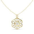 18K Gold Vermeil Floral Moissanite Pendant | 925 Silver Flower Necklace