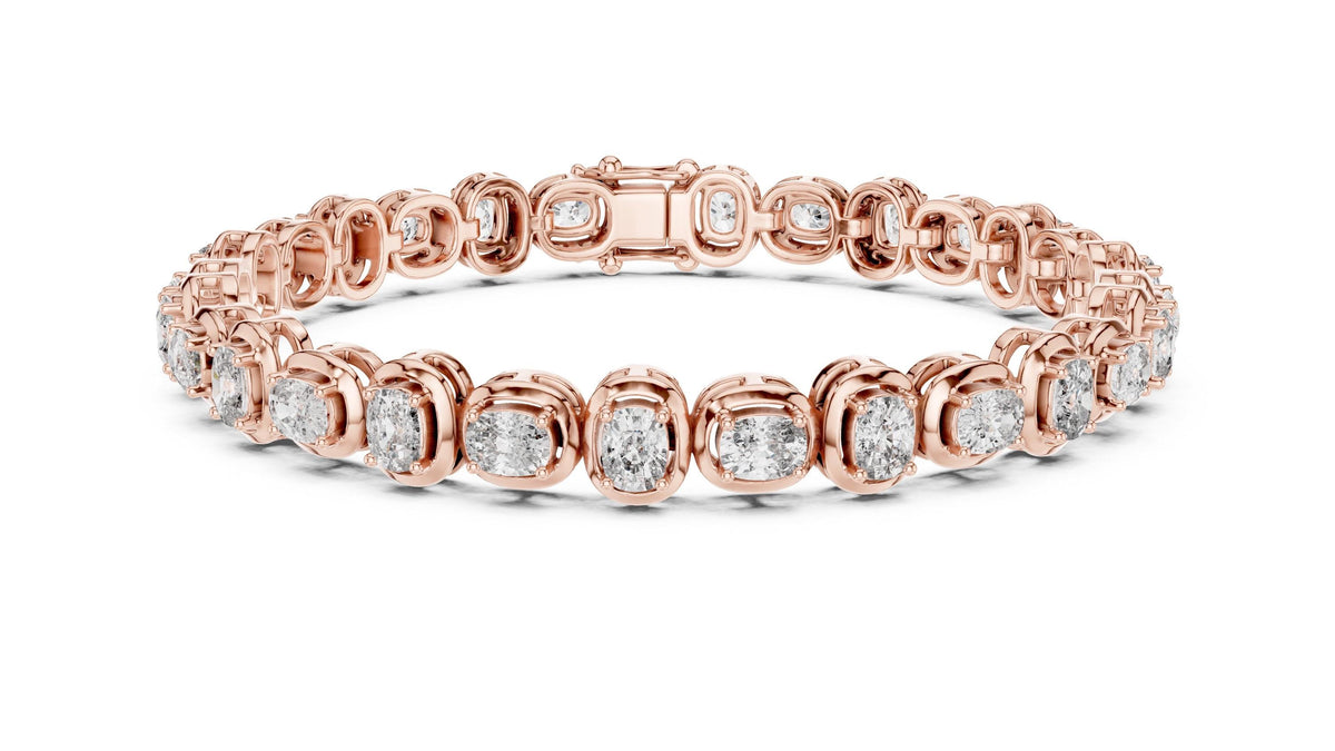 3x4mm Cushion Moissanite Tennis Bracelet – 925 Sterling Silver, 18K Gold Vermeil