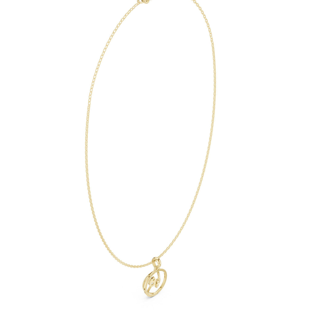 Pear Moissanite Open Swirl Pendant Necklace – 925 Sterling Silver, 18K Gold Vermeil