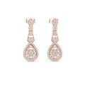 Pear Moissanite Halo Infinity Drop Earrings – 925 Sterling Silver, 18K Gold Vermeil