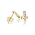 Moissanite Five-Stone Bar Stud Earrings – 925 Sterling Silver, 18K Gold Vermeil