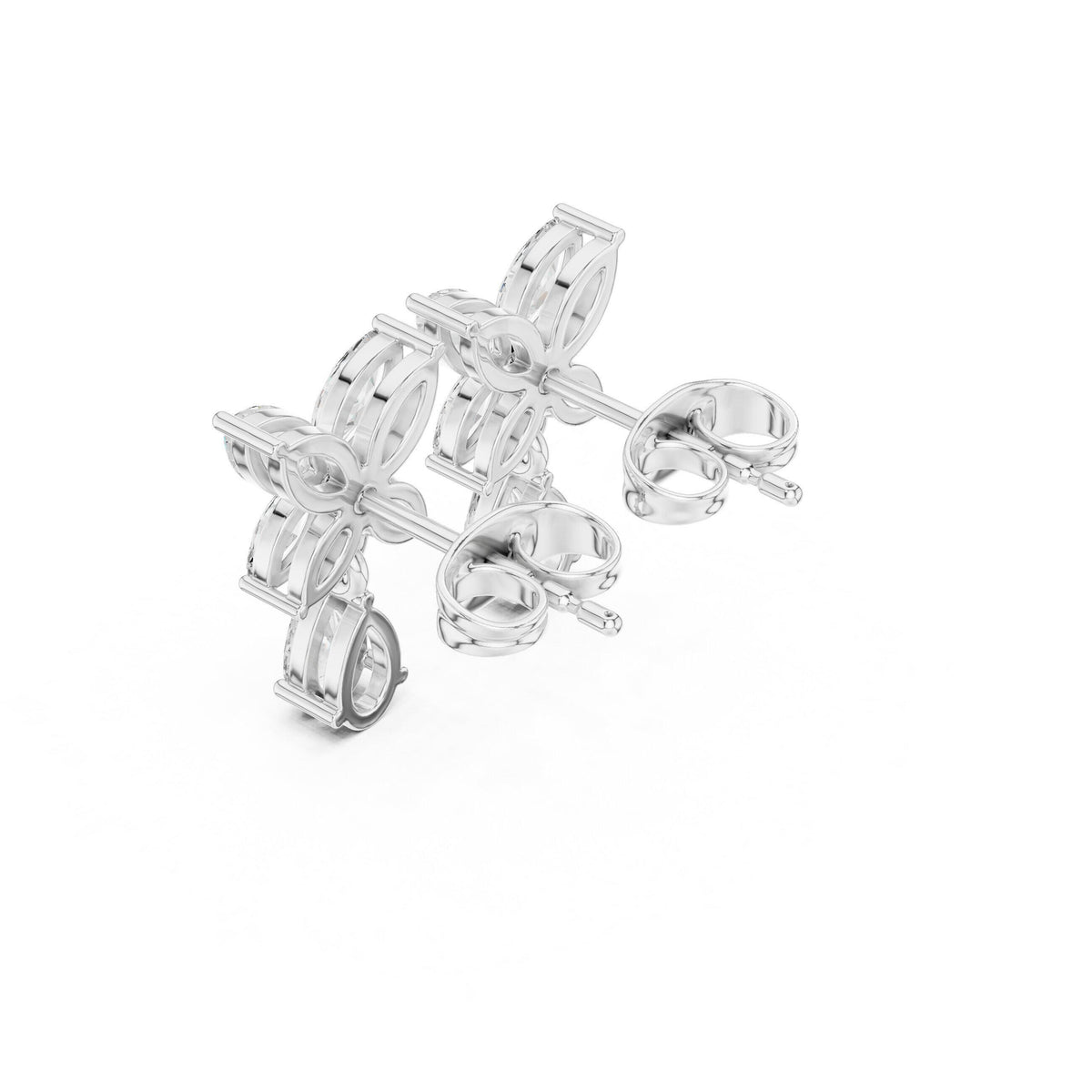 Marquise Moissanite Butterfly Drop Earrings – 925 Sterling Silver, 18K Gold Vermeil