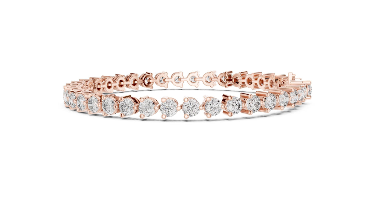 4mm Round Moissanite Tennis Bracelet – 925 Sterling Silver, 18K Gold Vermeil