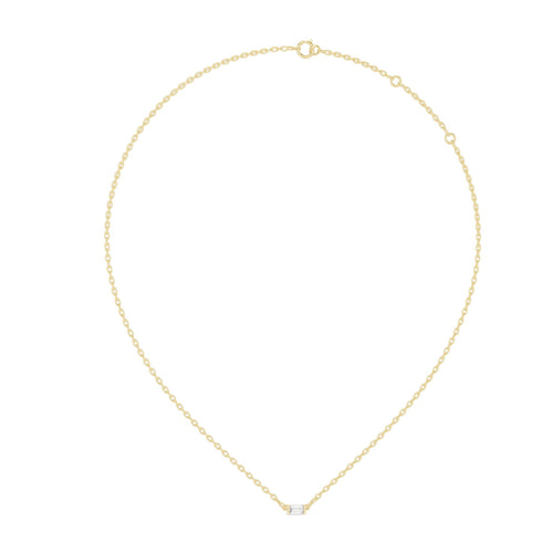 Baguette Moissanite Pendant – 925 Sterling Silver, 18K Gold Vermeil