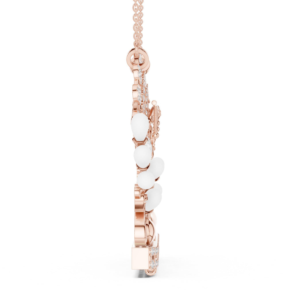 Radha Krishna Moissanite Peacock Pendant Necklace – 925 Sterling Silver, 18K Gold Vermeil