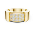Men's Pavé Moissanite Signet Ring – 925 Sterling Silver, 18K Gold Vermeil