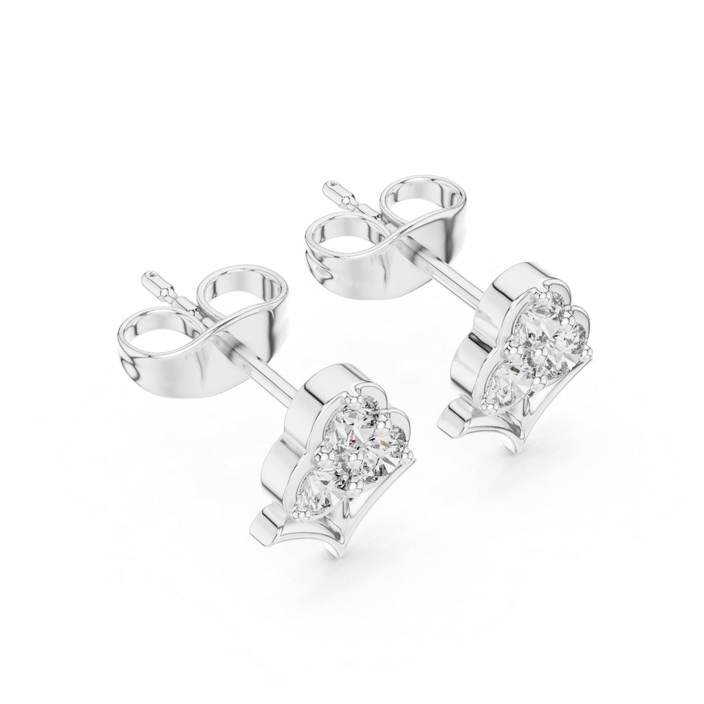 Moissanite Trefoil Cluster Stud Earrings – 925 Sterling Silver, 18K Gold Vermeil