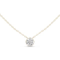 Round Moissanite Scalloped Bezel Solitaire Necklace – 925 Sterling Silver, 18K Gold Vermeil
