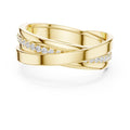 Men's Crossover Pavé Moissanite Band – 925 Sterling Silver, 18K Gold Vermeil