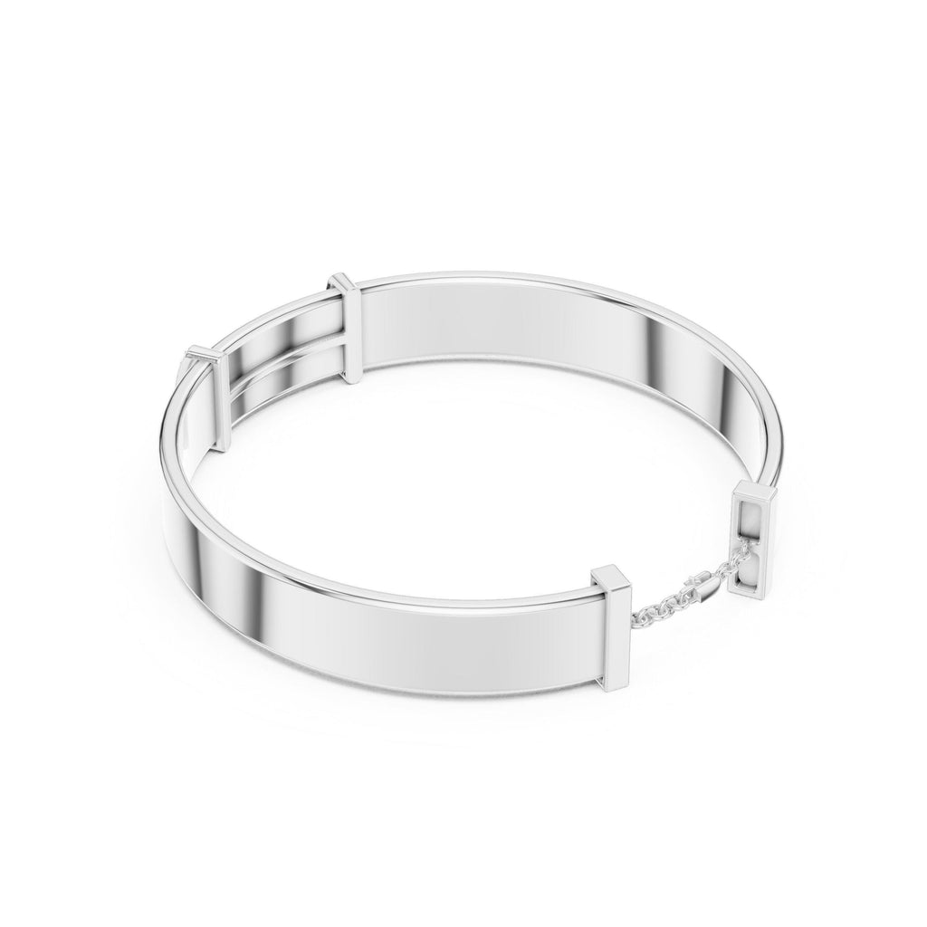 18K Gold Vermeil Men's Moissanite Cuff Bracelet | 925 Sterling Silver, Modern Luxury