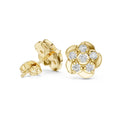 Moissanite Rose Bloom Stud Earrings – 925 Sterling Silver, 18K Gold Vermeil