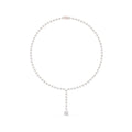 Round Moissanite Lariat Tennis Necklace – 925 Sterling Silver, 18K Gold Vermeil