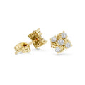Moissanite Swirl Cluster Stud Earrings – 925 Sterling Silver, 18K Gold Vermeil