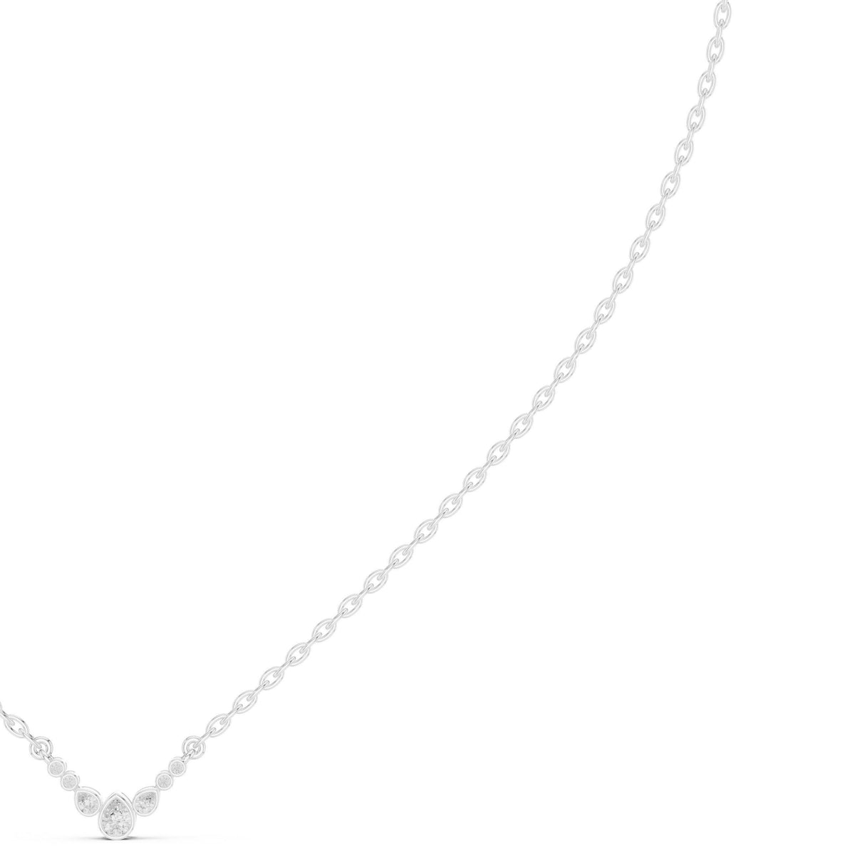 Moissanite Petite Chevron Necklace – 925 Sterling Silver, 18K Gold Vermeil