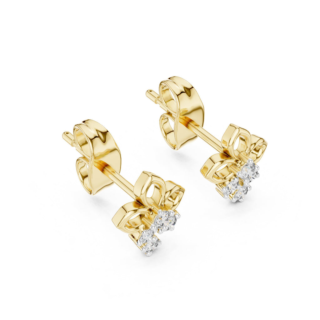 Moissanite Fleur Drop Stud Earrings – 925 Sterling Silver, 18K Gold Vermeil