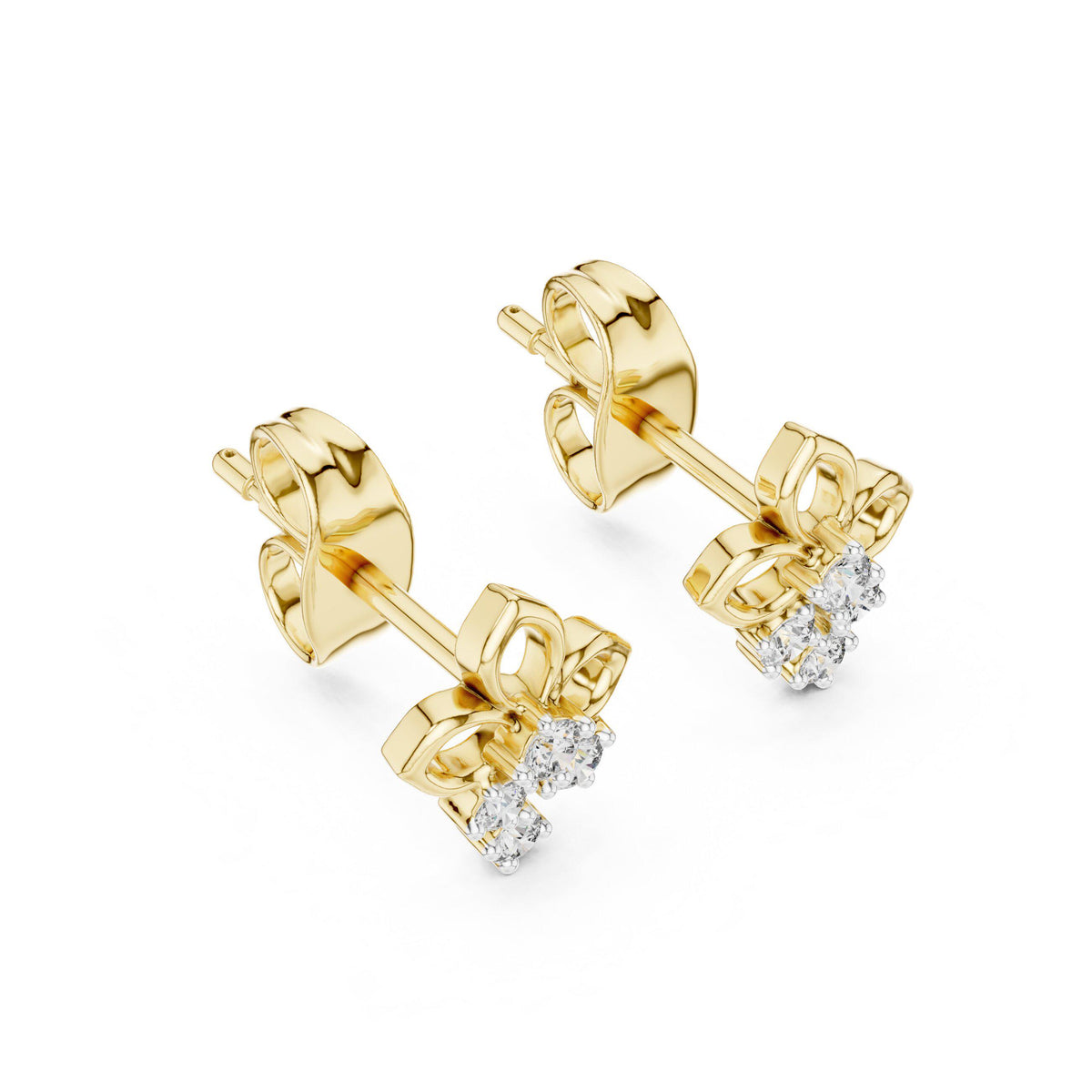 Moissanite Fleur Drop Stud Earrings – 925 Sterling Silver, 18K Gold Vermeil