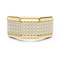 Men's Octagonal Pavé Moissanite Signet Ring – 925 Sterling Silver, 18K Gold Vermeil