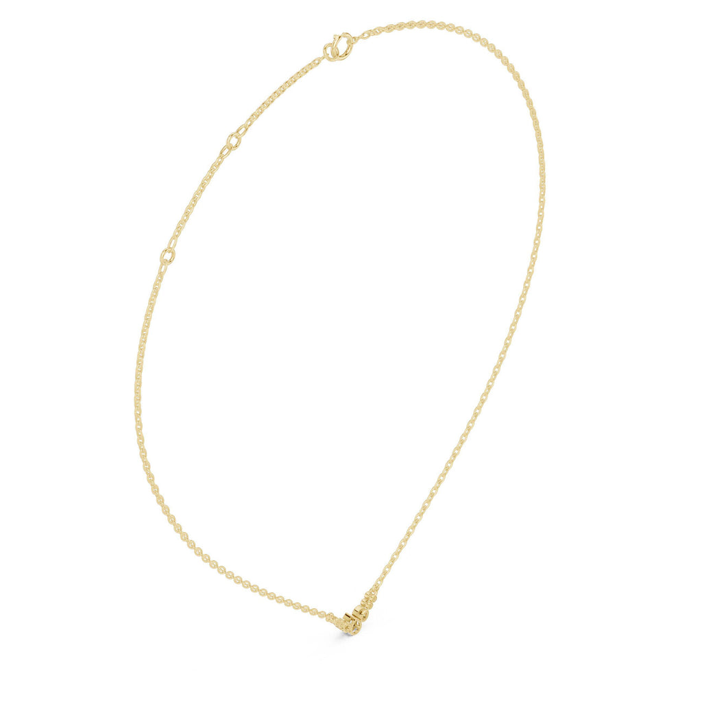 Moissanite Petite Chevron Necklace – 925 Sterling Silver, 18K Gold Vermeil