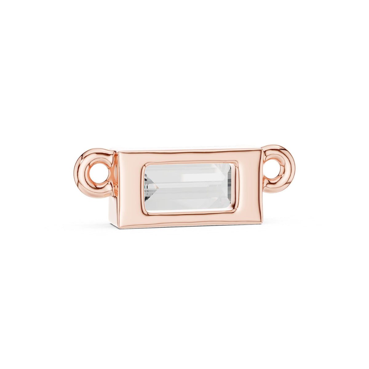 Baguette Moissanite Pendant – 925 Sterling Silver, 18K Gold Vermeil