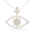 Moissanite Evil Eye Flower Pendant Necklace – 925 Sterling Silver, 18K Gold Vermeil