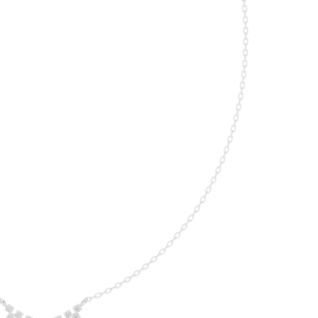 Moissanite Curved Cluster Bar Necklace – 925 Sterling Silver, 18K Gold Vermeil
