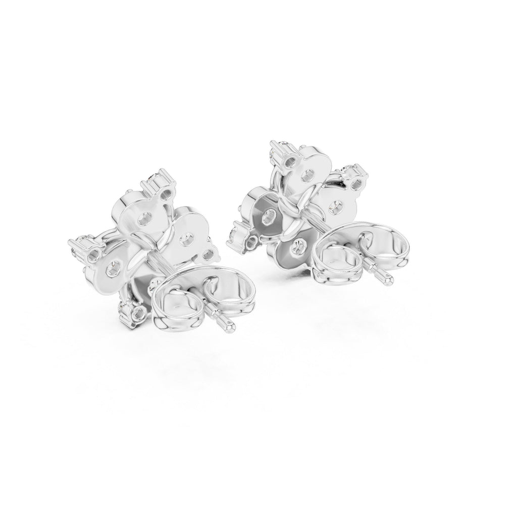 Moissanite Scattered Cluster Stud Earrings – 925 Sterling Silver, 18K Gold Vermeil