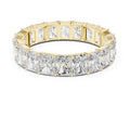 Men's Emerald-Cut Moissanite Eternity Band – 925 Sterling Silver, 18K Gold Vermeil