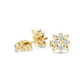 Moissanite Flower Star Stud Earrings – 925 Sterling Silver, 18K Gold Vermeil