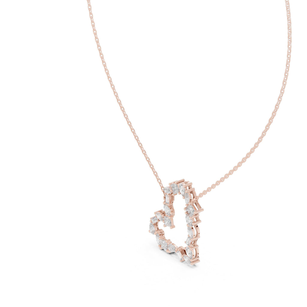 Pear & Baguette Moissanite V Necklace – 925 Sterling Silver, 18K Gold Vermeil