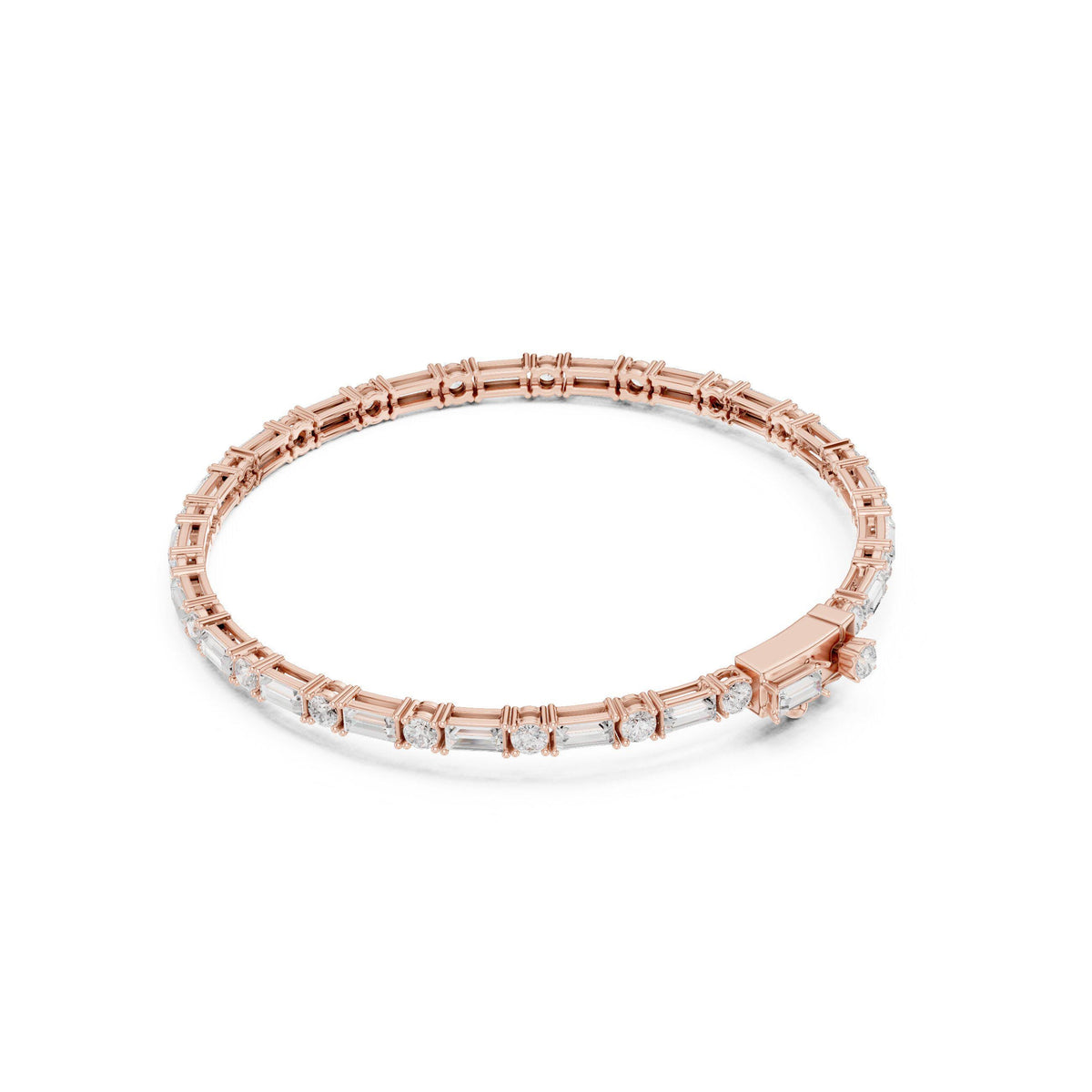 18K Gold Vermeil Mens Moissanite Tennis Bracelet | 925 Silver, Brilliant Sparkle, Luxury Gift