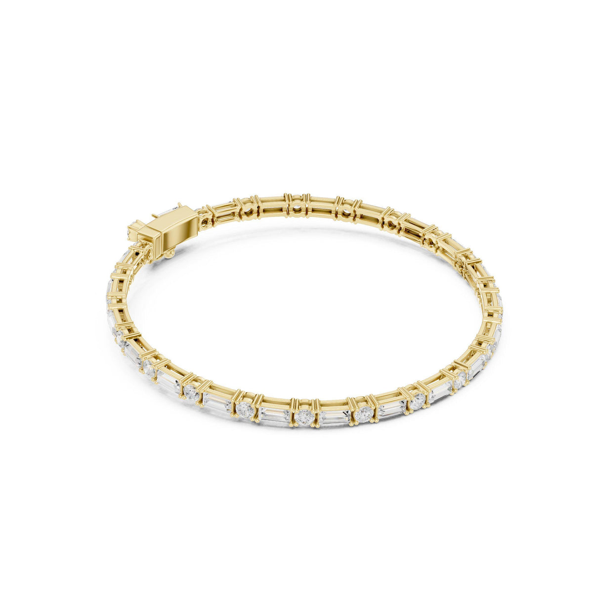 18K Gold Vermeil Mens Moissanite Tennis Bracelet | 925 Silver, Brilliant Sparkle, Luxury Gift