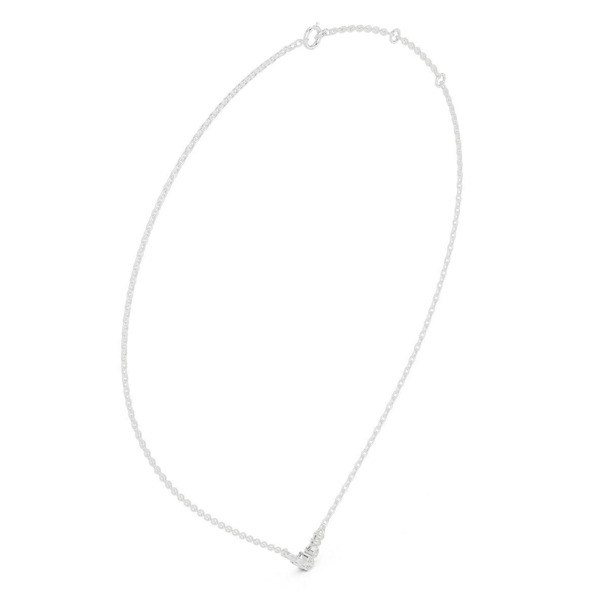 Moissanite Petite Chevron Necklace – 925 Sterling Silver, 18K Gold Vermeil