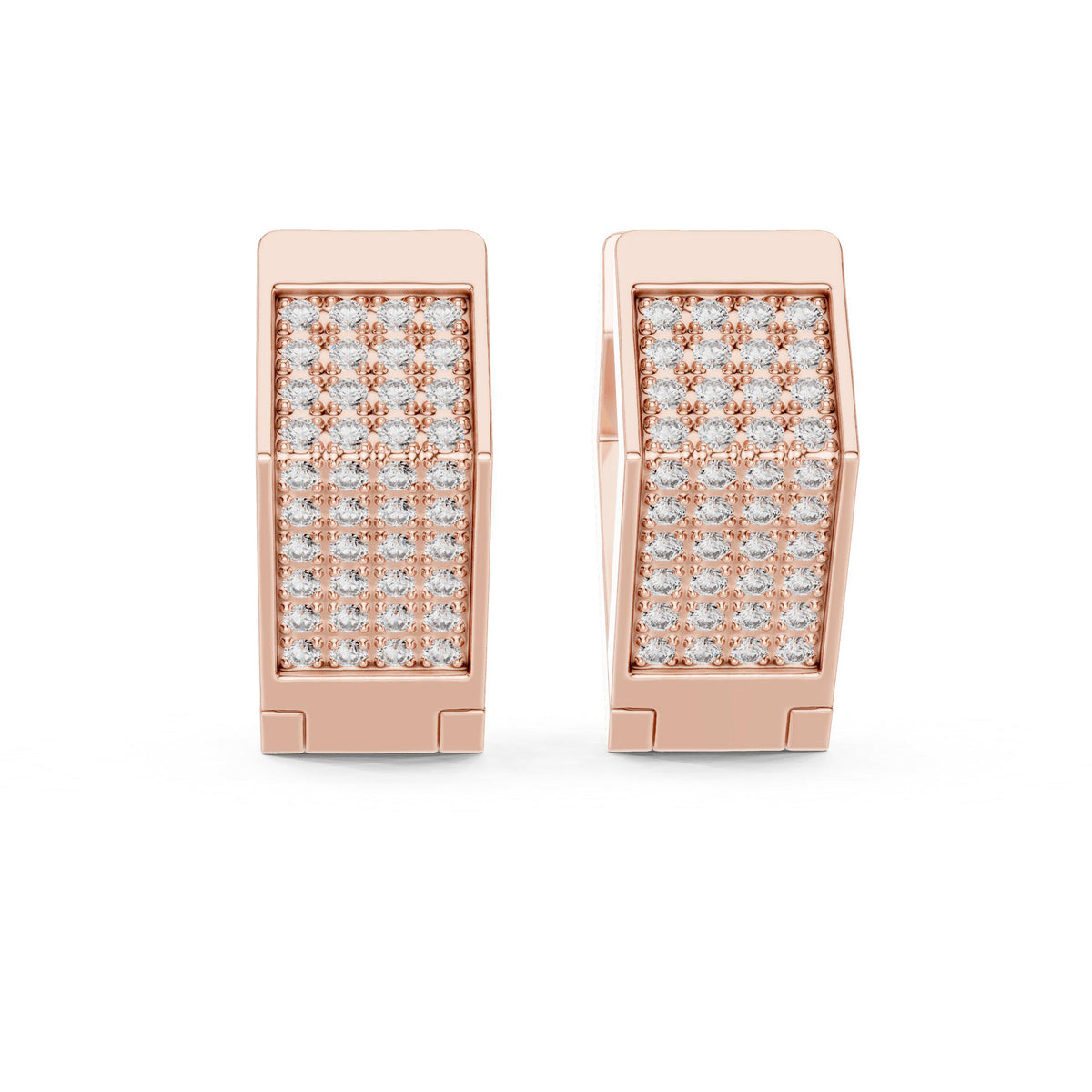 Moissanite Pavé Plug Hoop Earrings – 925 Sterling Silver, 18K Gold Vermeil
