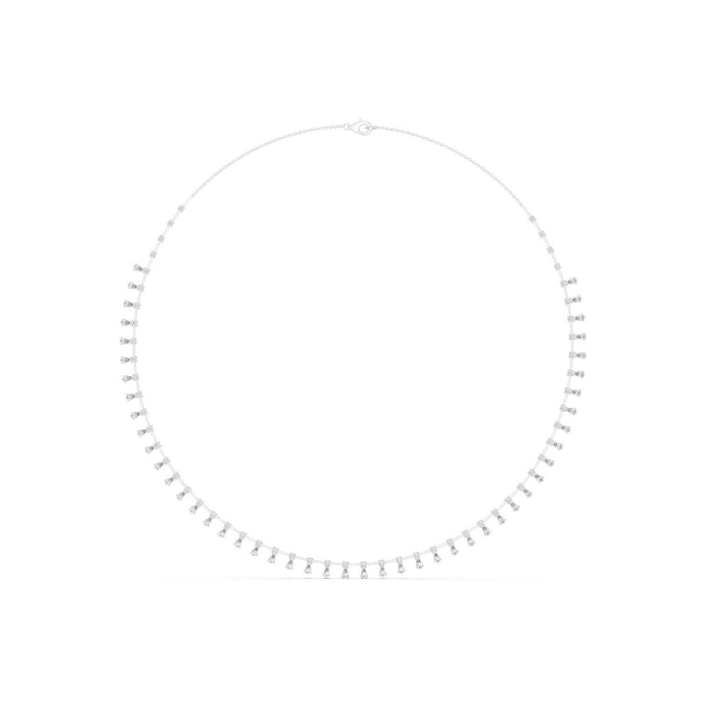 Moissanite Necklace – 925 Sterling Silver, 18K White Gold Vermeil