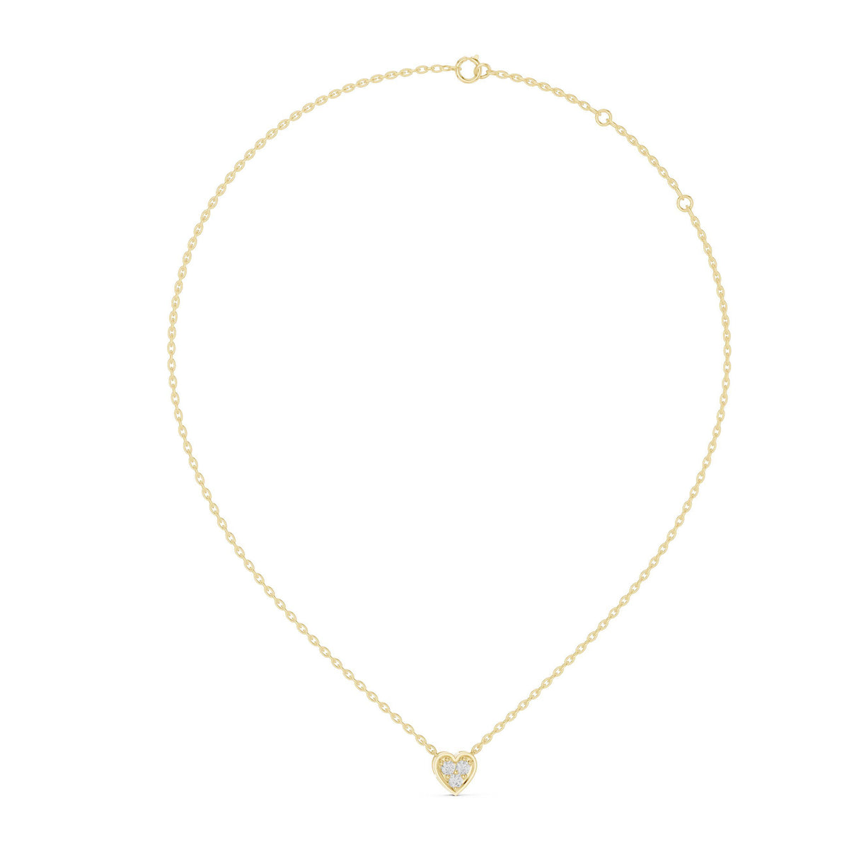 Moissanite Trio Heart Pendant Necklace – 925 Sterling Silver, 18K Gold Vermeil