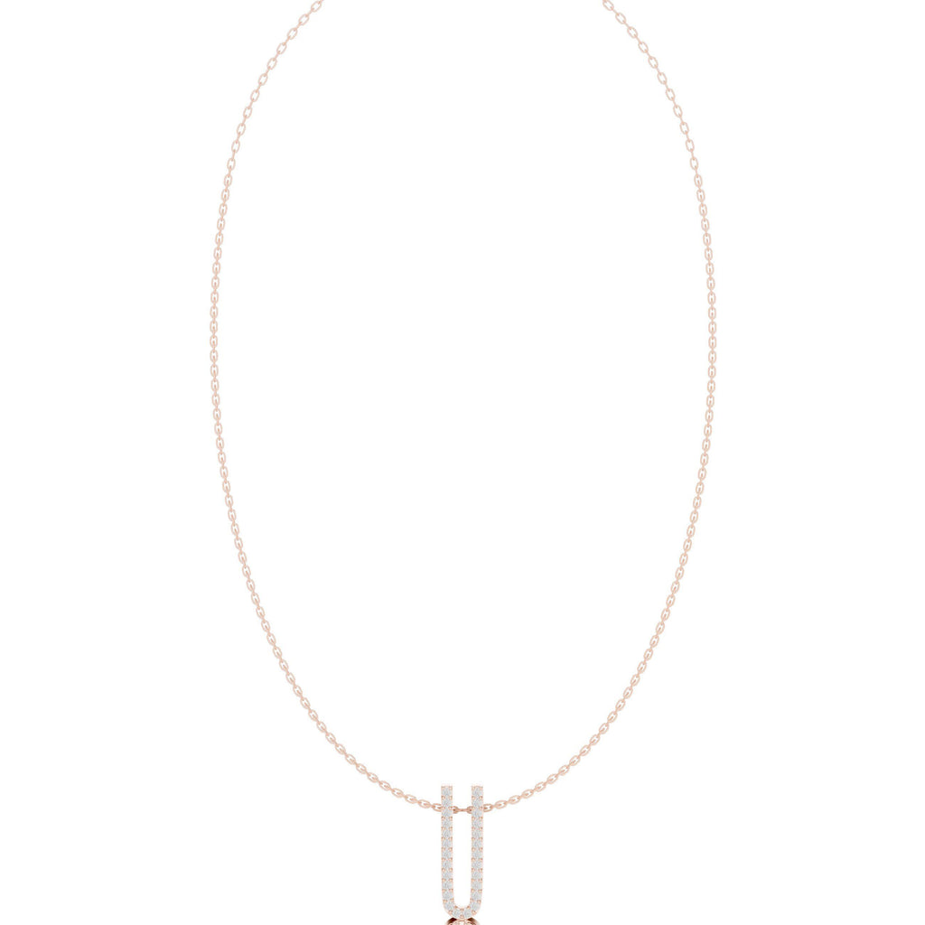 Moissanite Pavé Leaf & Bar Pendant Necklace – 925 Sterling Silver, 18K Gold Vermeil