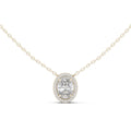 Oval Moissanite Double-Halo Pendant Necklace – 925 Sterling Silver, 18K Gold Vermeil