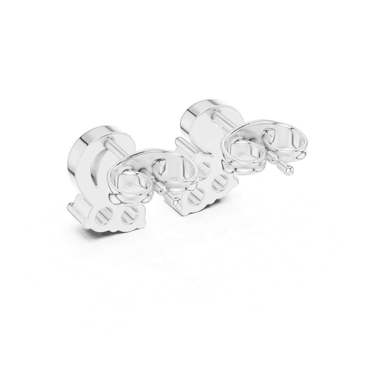 Moissanite Paisley Swirl Stud Earrings – 925 Sterling Silver, 18K Gold Vermeil