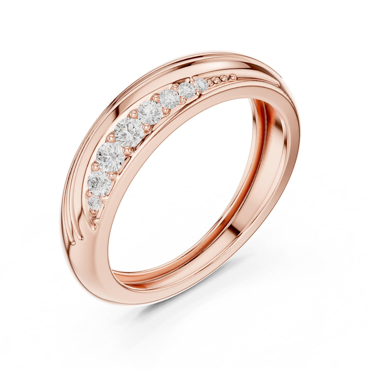Men's Twisted Band with Pavé Moissanite Stripe – 925 Sterling Silver, 18K Gold Vermeil