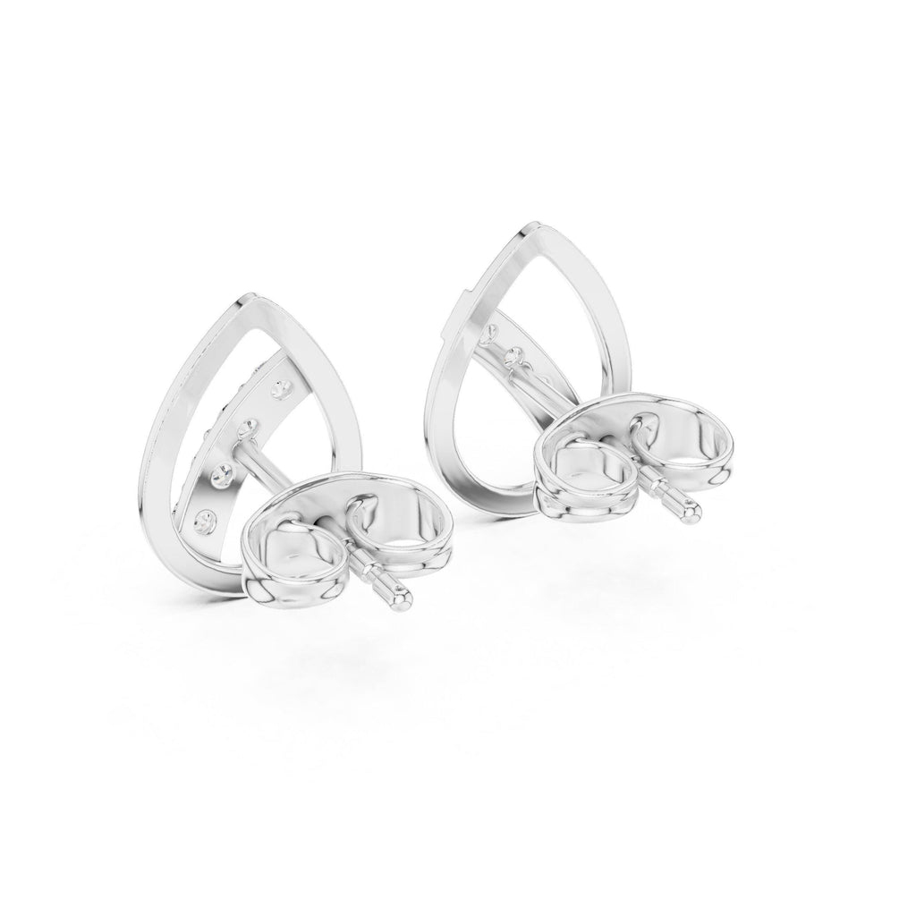 Moissanite Open Teardrop Stud Earrings – 925 Sterling Silver, 18K Gold Vermeil