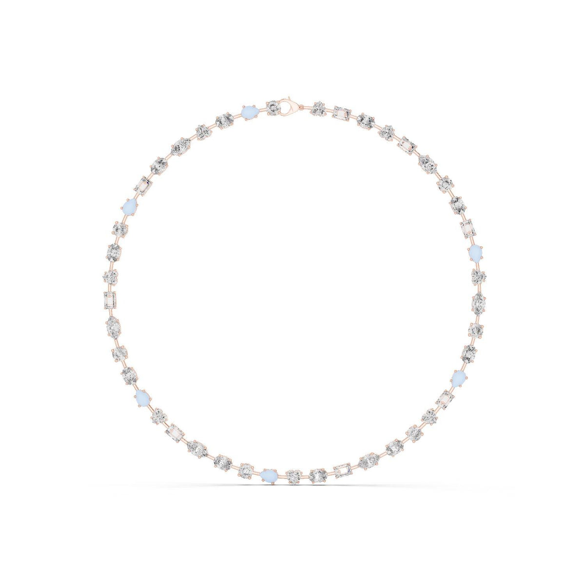 Moissanite Necklace – 925 Sterling Silver, 18K White Gold Vermeil