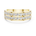 Men's Double-Row Channel-Set Moissanite Band – 925 Sterling Silver, 18K Gold Vermeil